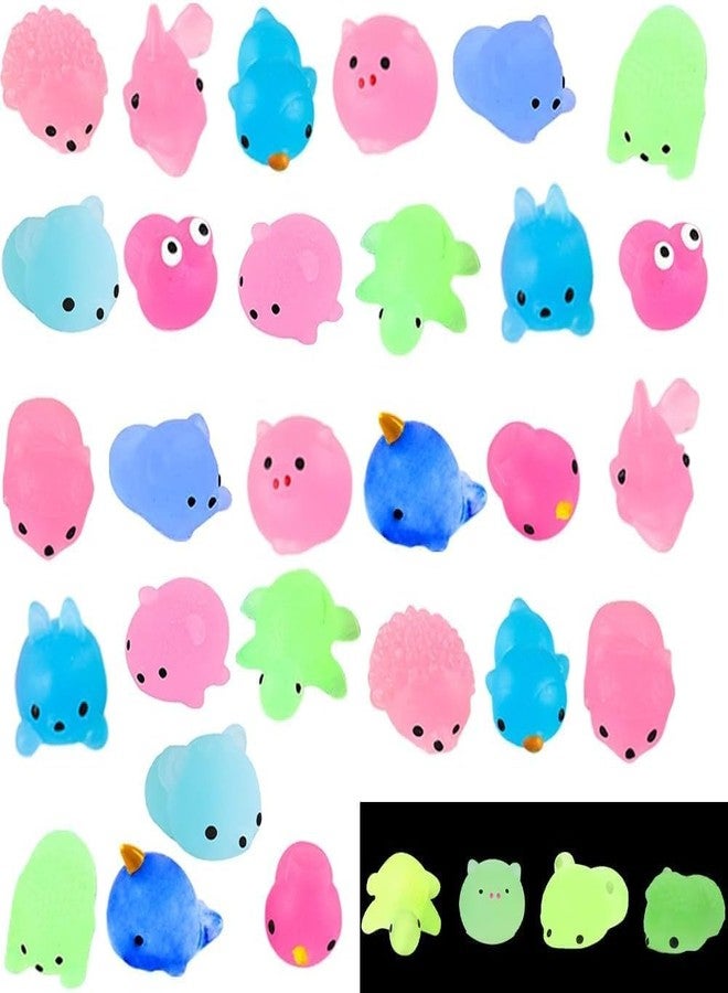 ANAB GI Squishies Mochi Squishy Toys Glow in The Dark Party Favors for Kids - Mini Kawaii Squishies Mochi Animals Stress Relief Squishy Pack Squishy Cat Squishys with Storage Box 5 Squishy Set - Image 1